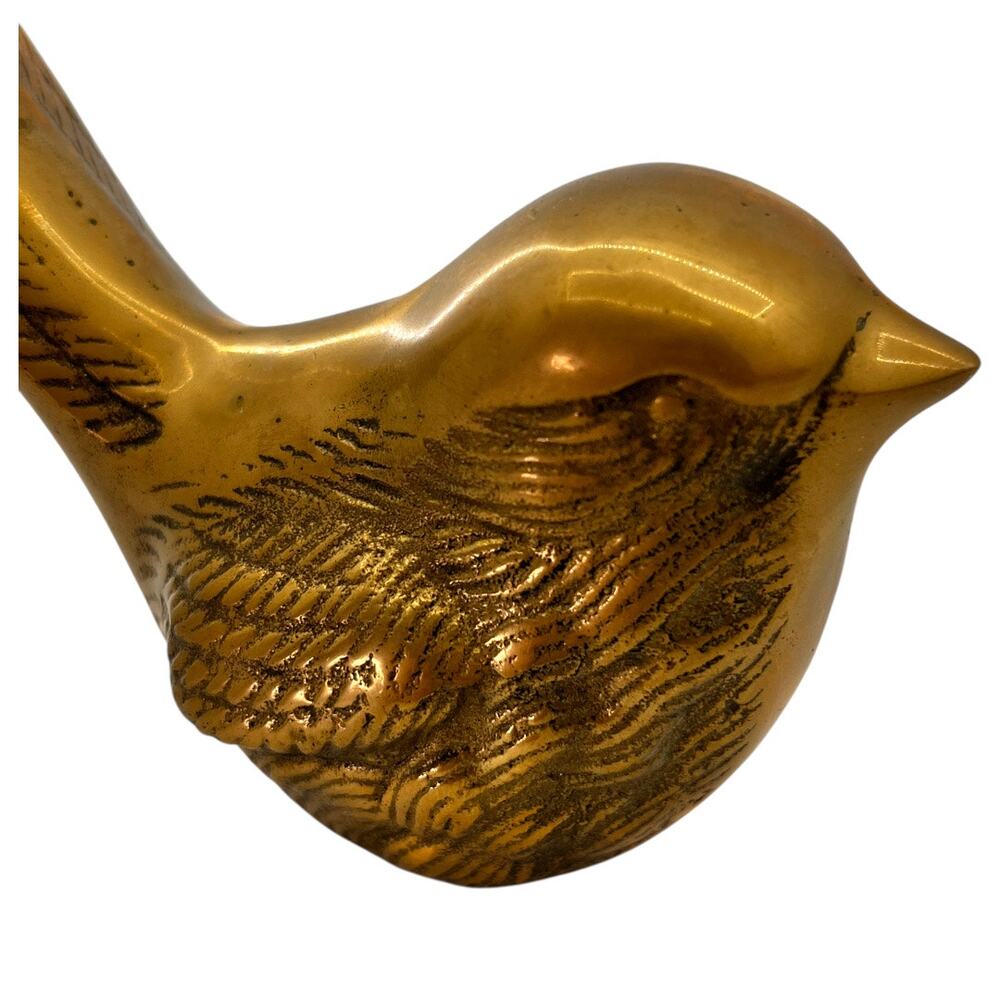 Vintage Brass Set of 2 Birds Home Decor Small Farmhouse Rustic Traditional - Picture 8 of 8